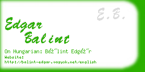 edgar balint business card